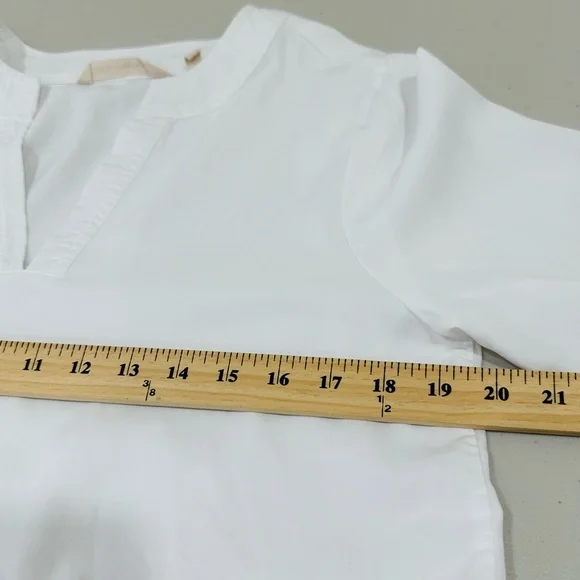 Soft Surrounding Women’s Lyocell White Ruffle Sleeve Top Blouse Size S - Picture 8 of 10